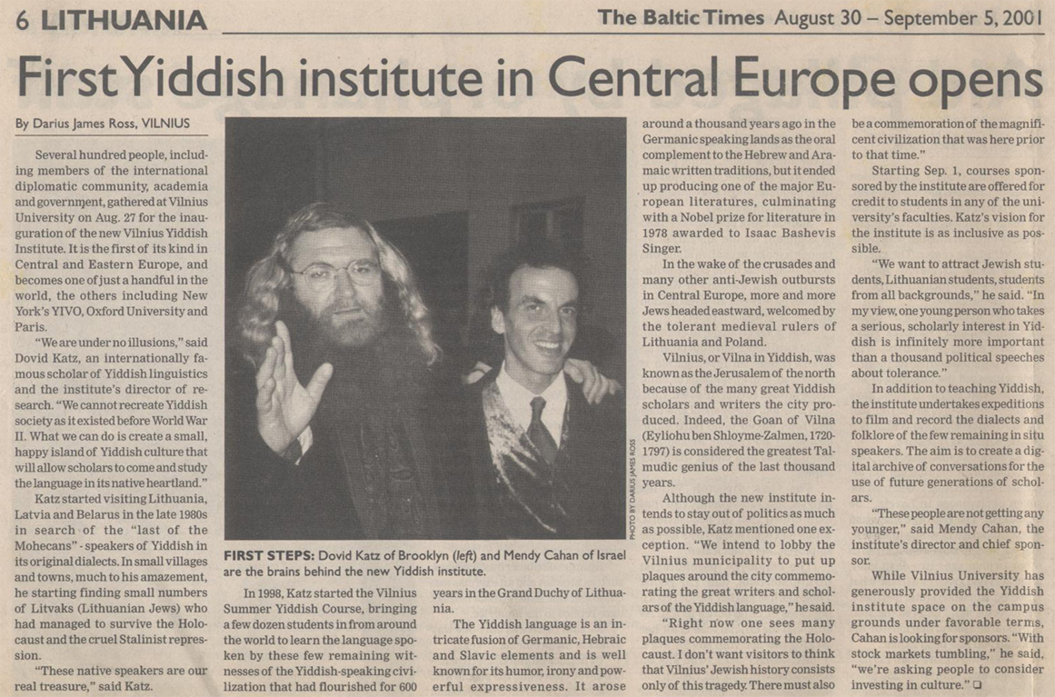 Baltic Times Mendy Cahan and Dovid Katz Baltic Times Mendy Cahan and Dovid Katz